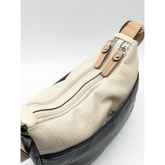 GIANI BERNINI pebbled faux-leather colorblock hobo shoulder bag -BLACK/IVORY - Picture 6 of 8